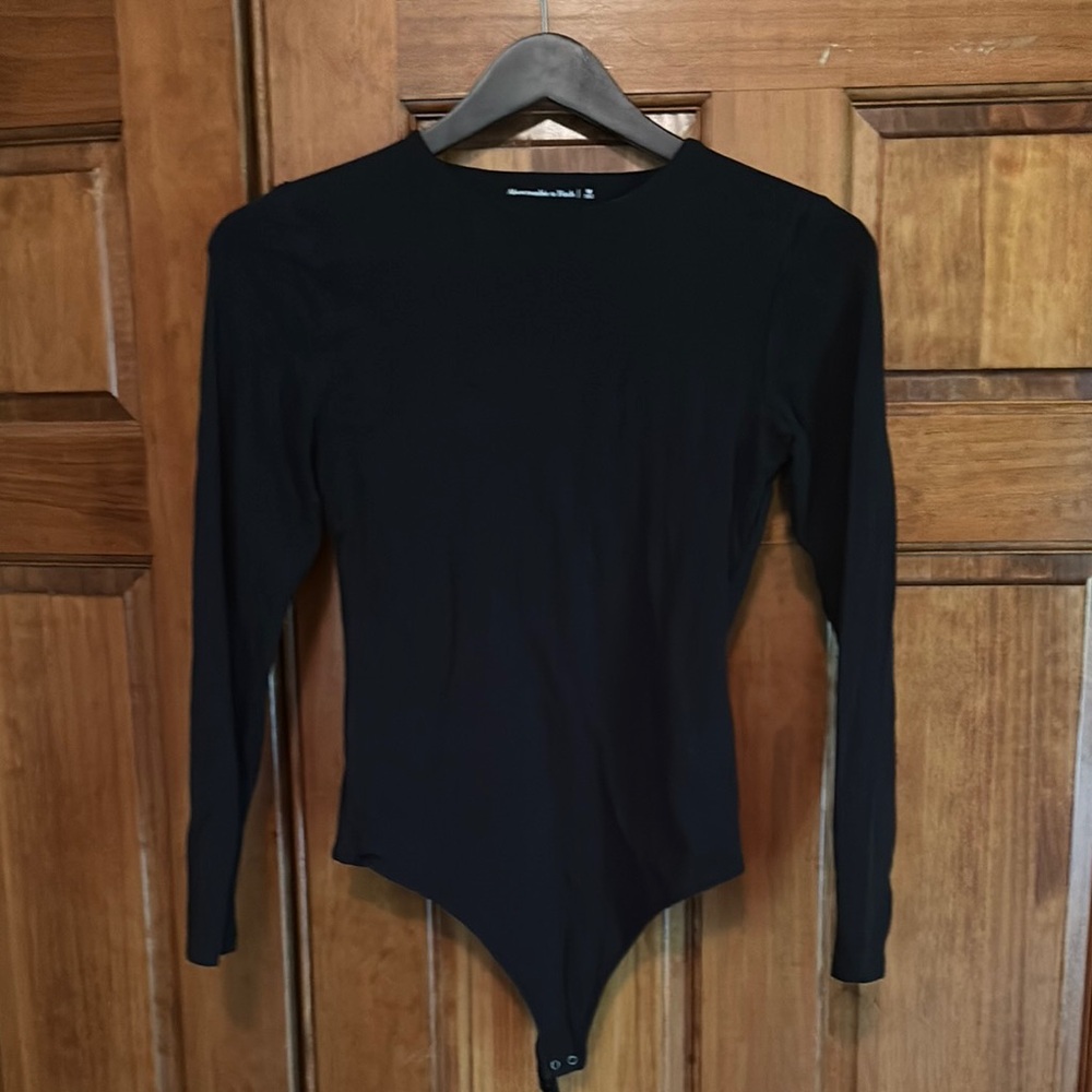 Abercrombie & Fitch Black Long Sleeve Bodysuit